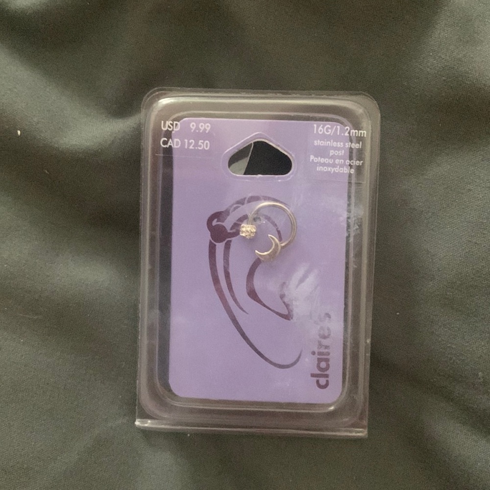 Claire’s Rhinestone & Moon Ear Piercing Jewelry